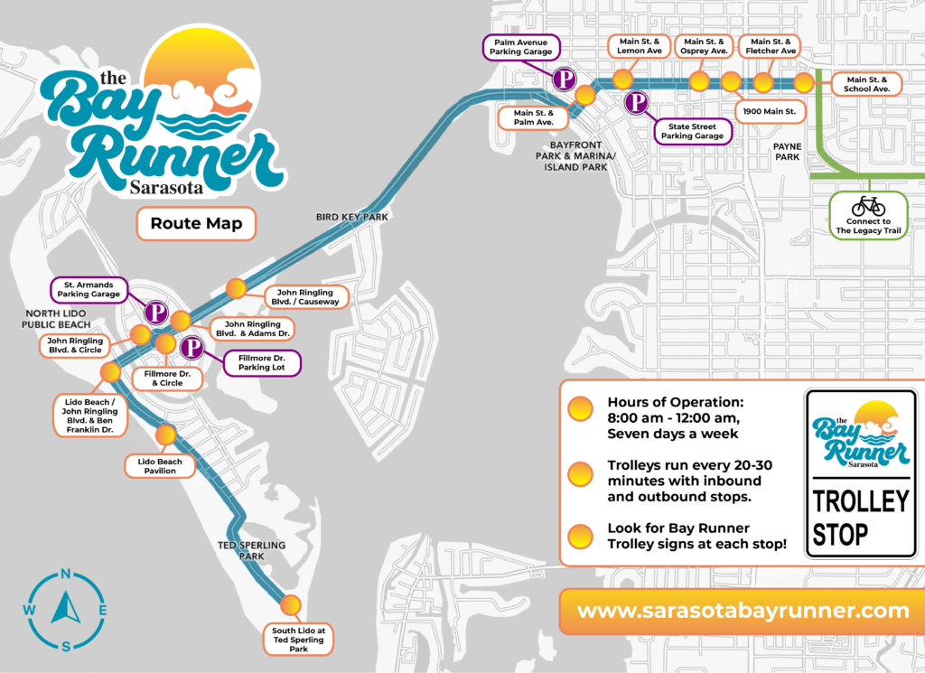 
Trolley Route Map courtesy of Sarasota Bay Runner