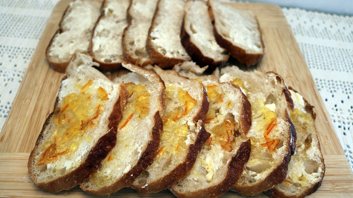 Florida Orange Bread and Butter Pudding - Bread prep 1