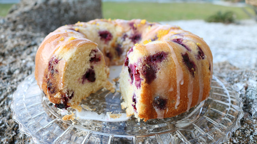 Completed Blueberry Lemon Bundt Cake