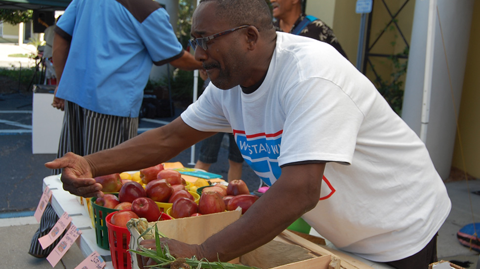 Nate Willis sels local produce