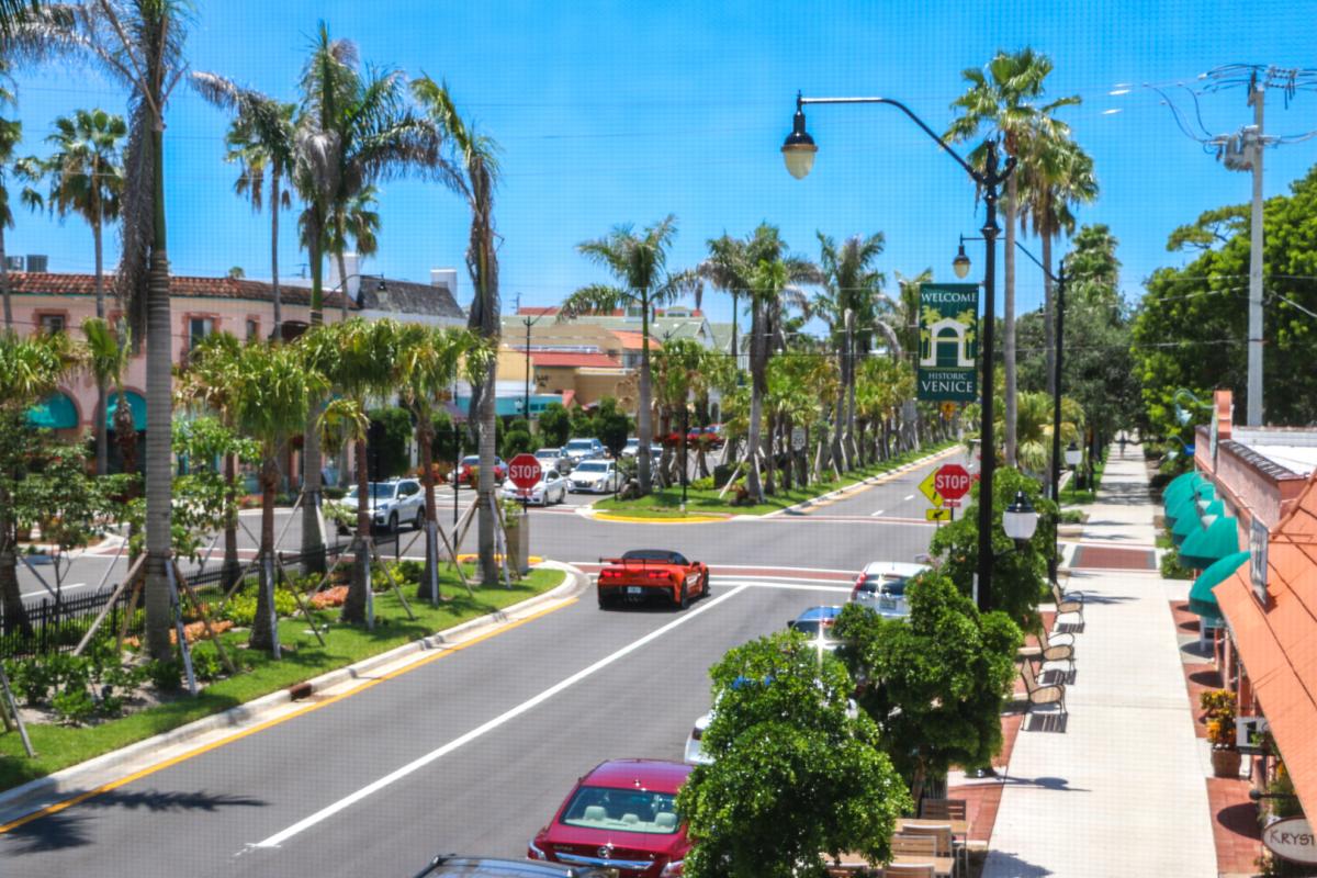 Ditch the car and stroll Historic Downtown Venice on your next Gulf Coast Visit!