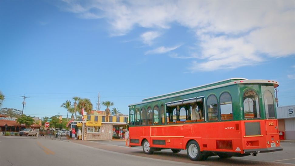 
Siesta Breeze Trolley cruising through the Village
