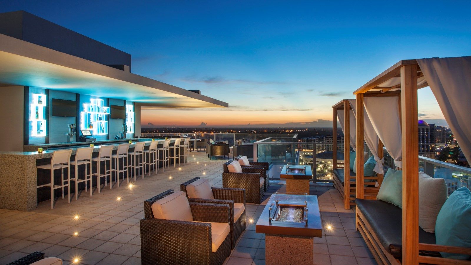 Catch sunset aperitivo on the rooftop of The Westin