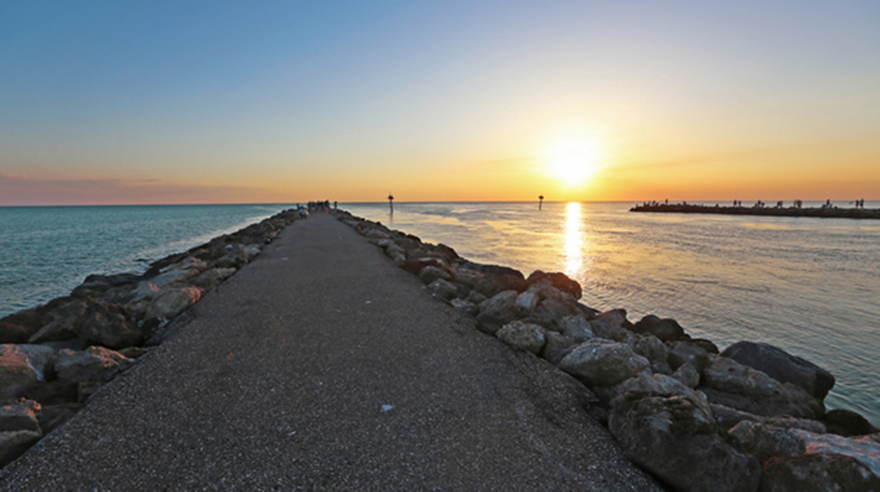 A sunset view from the south end of the Venice Jetty could be the perfect end to your day