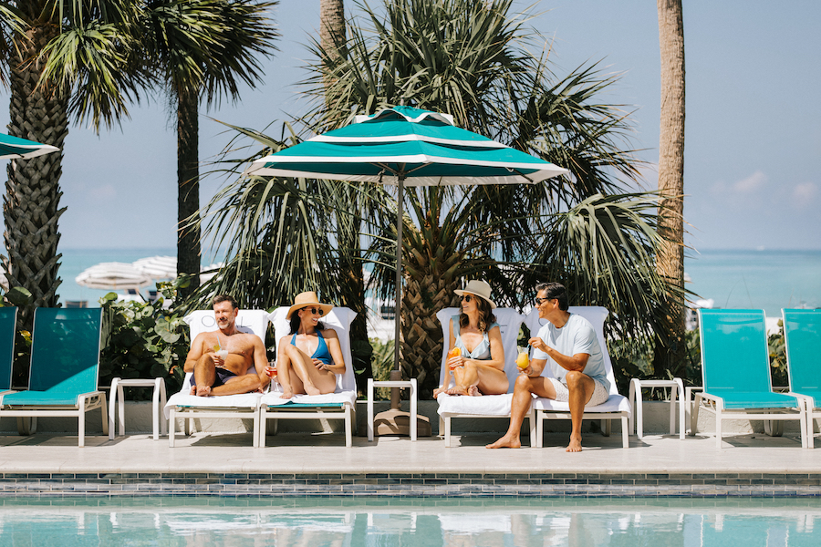 longboat key club resort friends at the pool