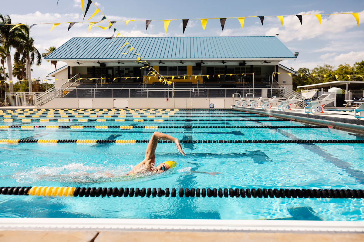 swimming in the lanes of selby aquatic center