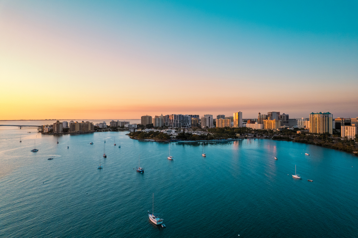 aerial of florida's gulf coast