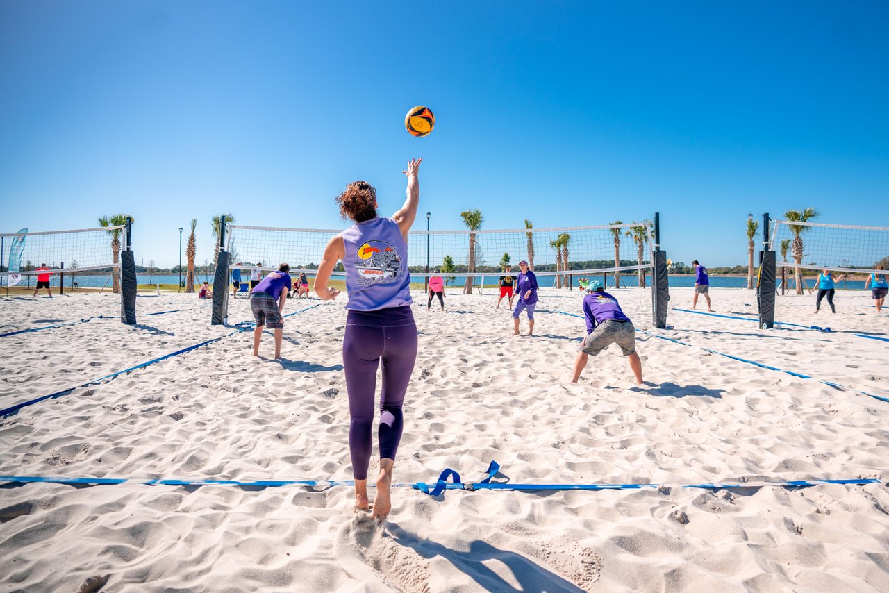 volleyball players in waterside place