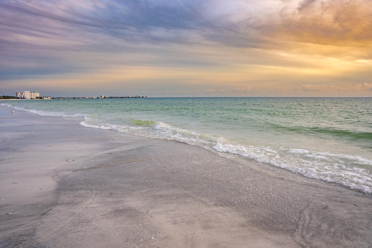 lido beach at sunset