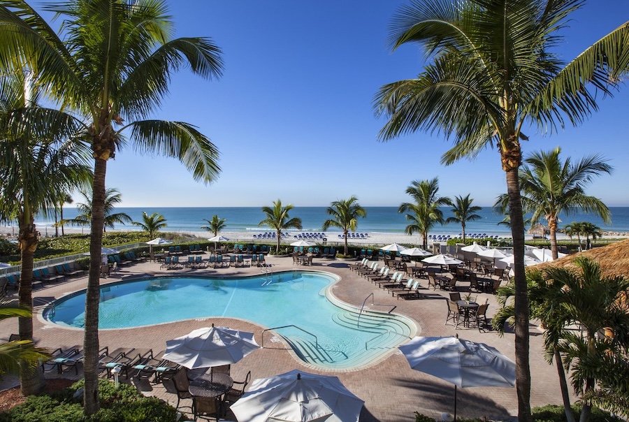 lido beach resort pool area on lido key beach