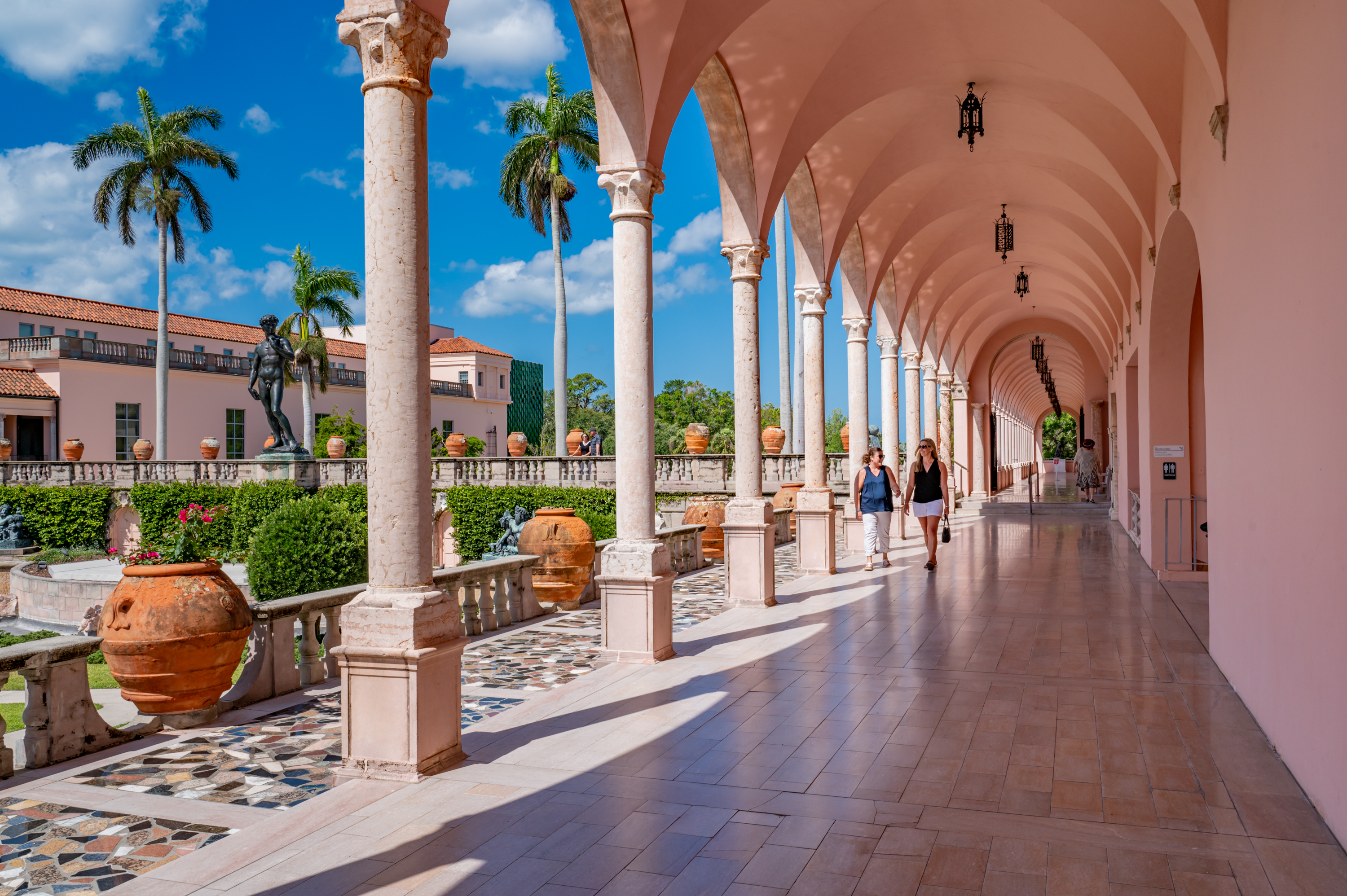 walking through the ringling courtyard