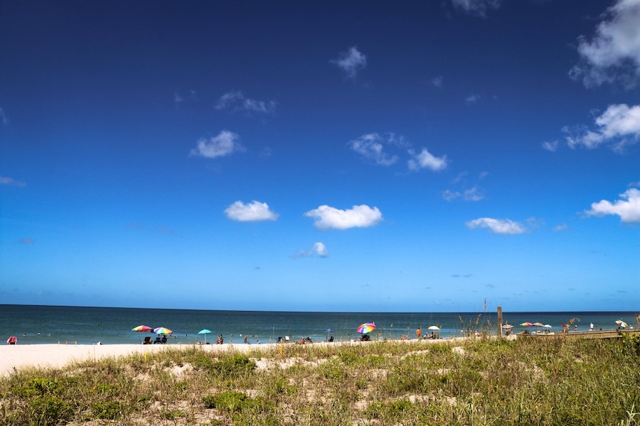 people beaching on manasota key beach in florida