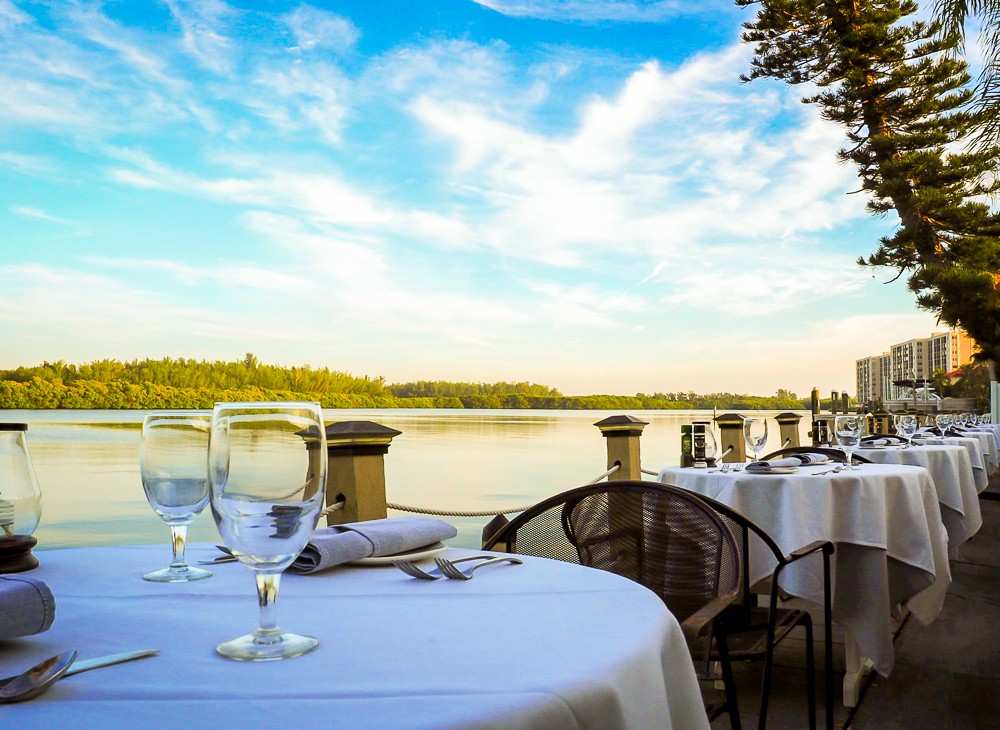 dining waterside at ophelias in siesta key