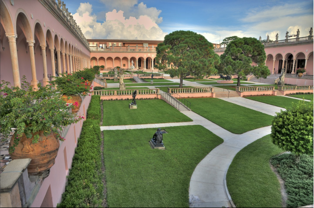 the courtyard at the ringling museum in sarasota fl