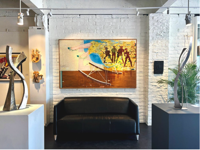 artwork inside a gallery in historic burns court sarasota