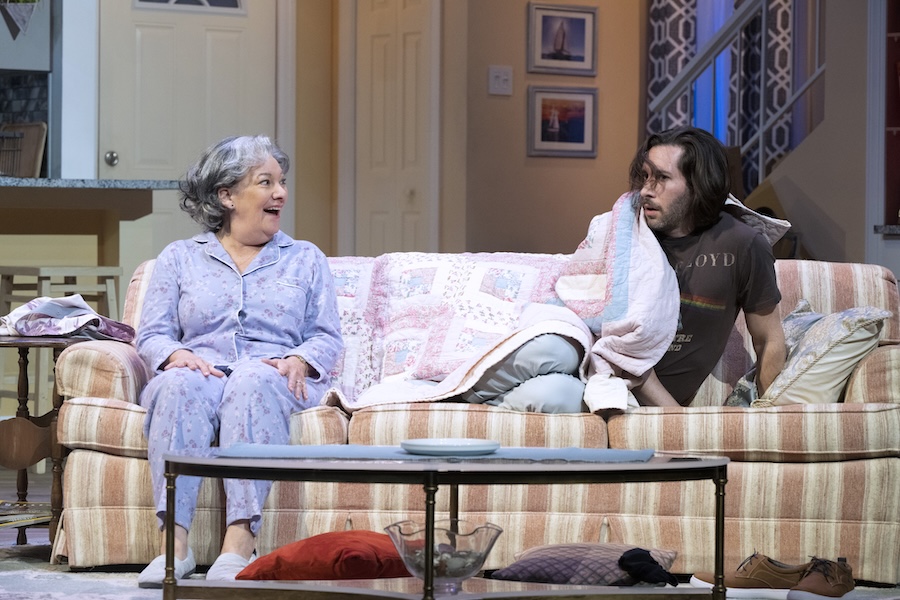 actor and actress on set in sarasota at asolo theatre