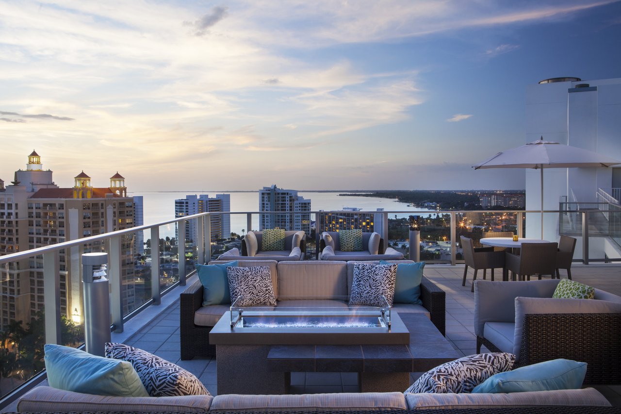 the westin roof bar and eats at sunset hour