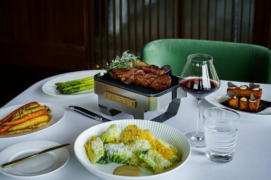 food spread with wine at the st regis longboat key resort