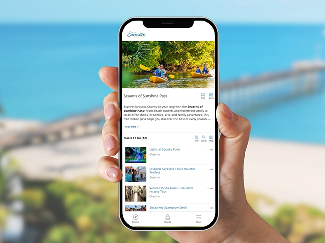 Mobile phone with seasons of sunshine app