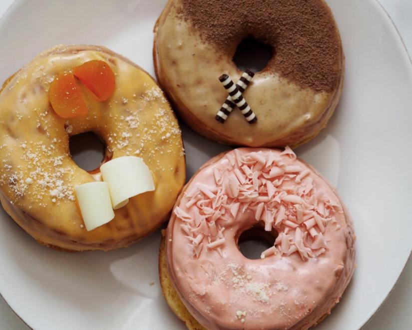 
Peach, guava and tiramasu donuts from OfKors Bakery
