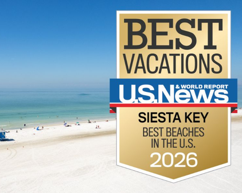 Siesta Beach with Best Beaches badge
