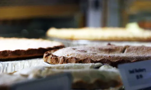 Everyday is Thanksgiving at Der Dutchman, where thousands of pies are sold annually for the holiday Everyday is Thanksgiving at Der Dutchman, where thousands of pies are sold annually for the holiday