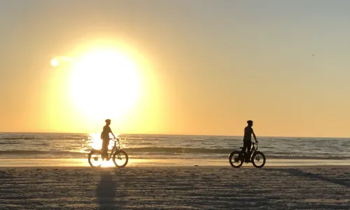 Sarasota Bike Tours, Riding to Sunset Point on Siesta Beach