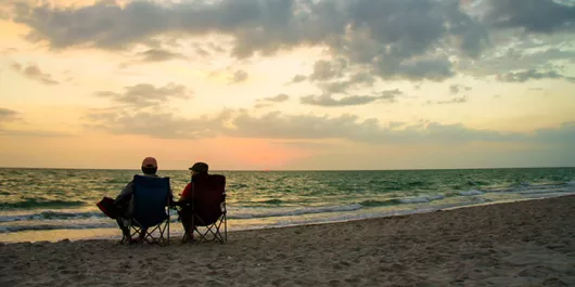 Catching a sunset over the gulf on Nokomis Beach.