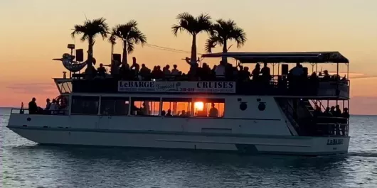 LeBarge Tropical Cruises boat at sunset