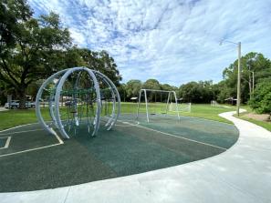 Eastwood Park - Come play at our soccer inspired park, complete with netted goals. Leashed pets allowed, swing set, covered picnic tables and playground.