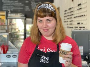 Rise & Nye's Team Member, Julia - Rise & Nye's coffee and ice cream shop offers secure employment opportunities to people with intellectual and developmental disabilities.