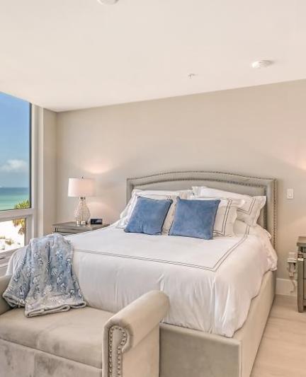 Bedroom with lovely beach view