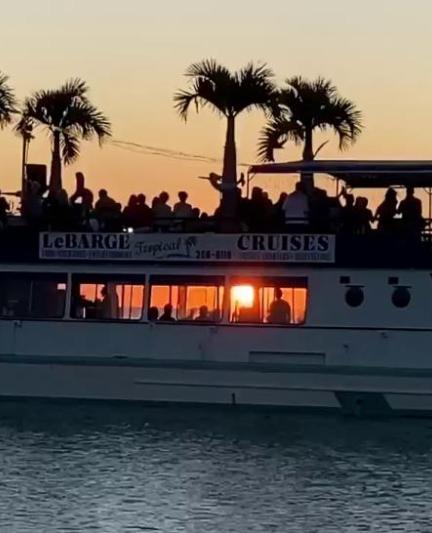 LeBarge Tropical Cruises boat at sunset