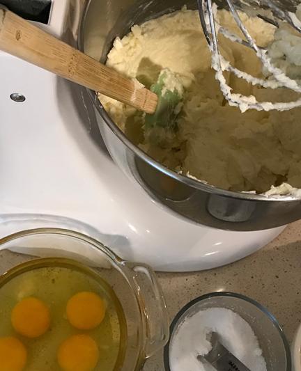 Combining Ingredients - Authentic Florida Cheesecake. Photo by Robin Draper