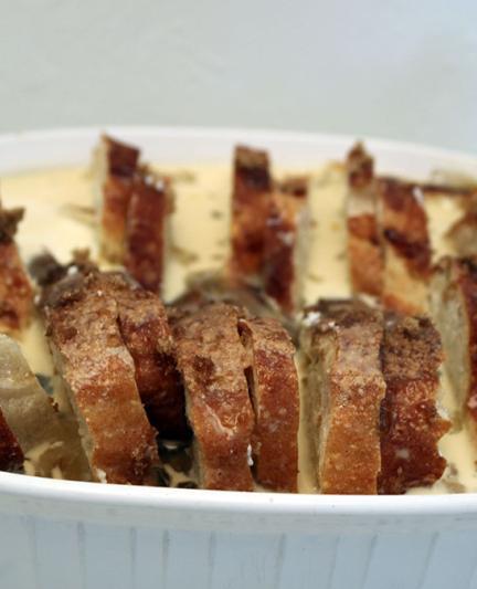 Florida Orange Bread and Butter Pudding - Pour Custard