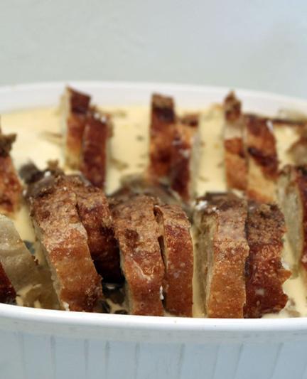 Florida Orange Bread and Butter Pudding - Pour Custard