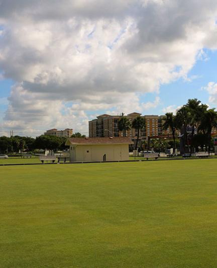 Lawn bowling in action, in Sarasota County