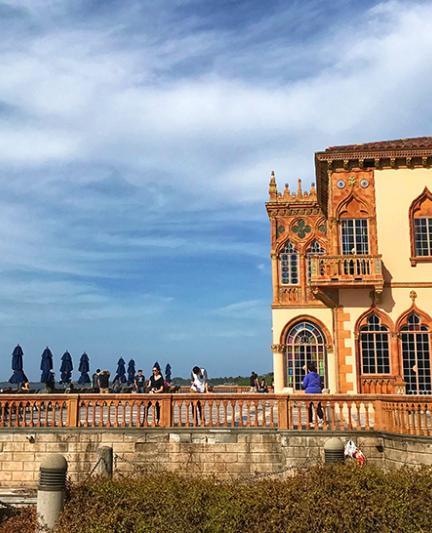 The Ringling’s old “Ca d’Zan” mansion and terrace overlooking Sarasota Bay.