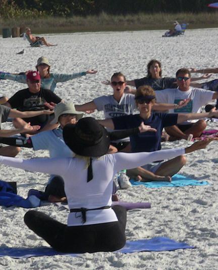 Yoga on the Beach. Photo credit: Robin Draper.
