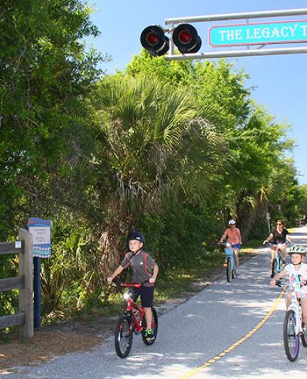 Riding the Legacy Trail.