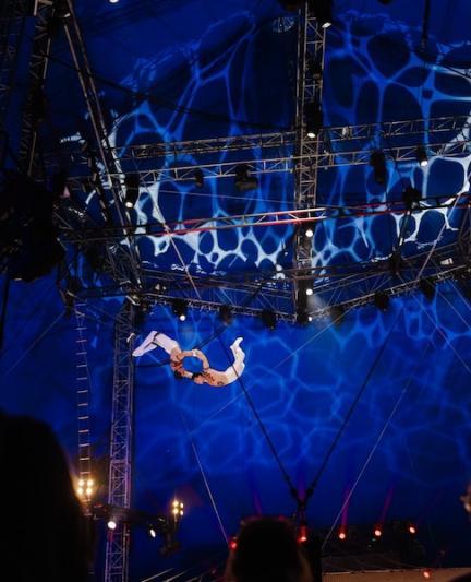 circus performers flying trapeze in sarasota
