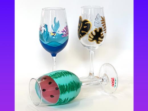 wine glass painting