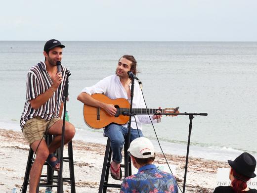 Lazour brothers perform on the beach