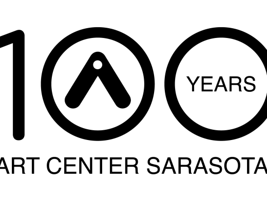 Black and white logo with 100 years Art Center Sarasota