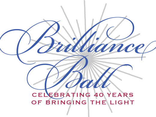Script text saying Brilliance Ball with a star burst behind it