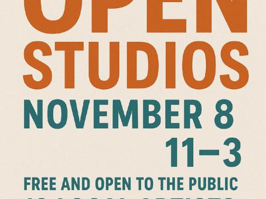 advertisement for open studio event, 11/8, 11 am - 3 pm, 8326 Consumer Court, Sarasota