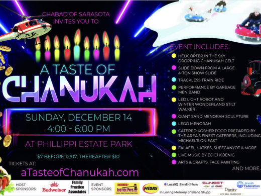 Join us Dec 14, 4–6 PM at Phillippi Estate Park for Taste of Chanukah! Sand & Lego menorahs, snow slide, gelt drop, music, crafts, food & more. $7 advance, $10 after. Kids under 12 free.