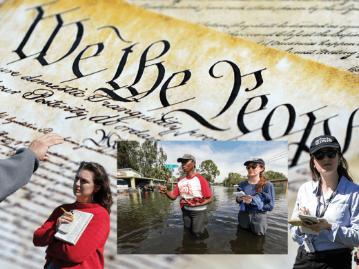 Collage of journalists. 