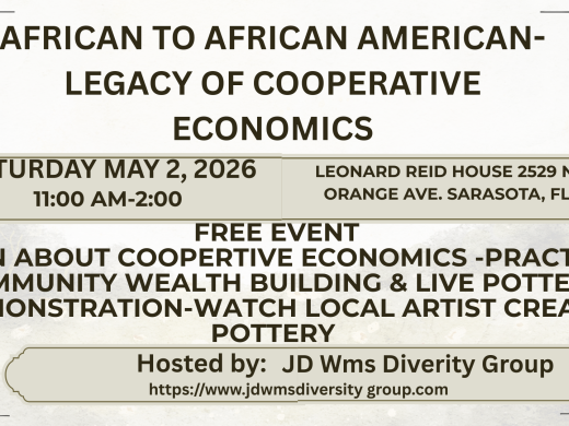 Learn about cooperative economics - practical community wealth building and live pottery demonstration-watch local artist create pottery.