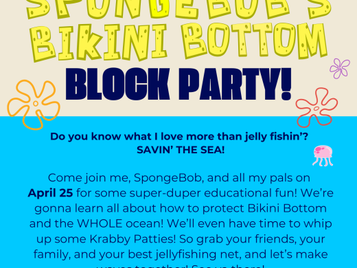 Flyer for the Bikini Bottom Block Party